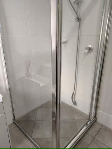 Bathroom shower after a detailed clean